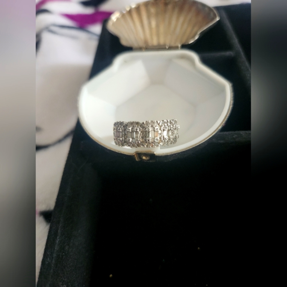 Sterling Diamond Engagement Ring